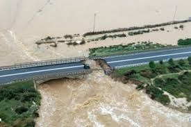 The floods washed away a bridge in Sardinia