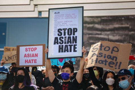 Asian American Hate has risen over the last couple of months. Pictured: A #STOPASIANHATE Rally in San Jose. 