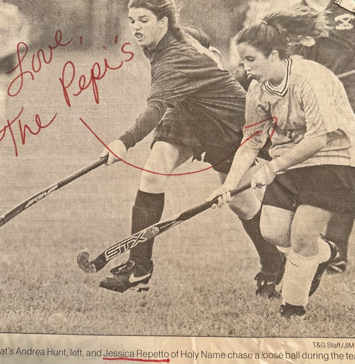 Ms. Jessica Repetto playing field hockey on her high school team. She is excited to bring the sport to our Bears.