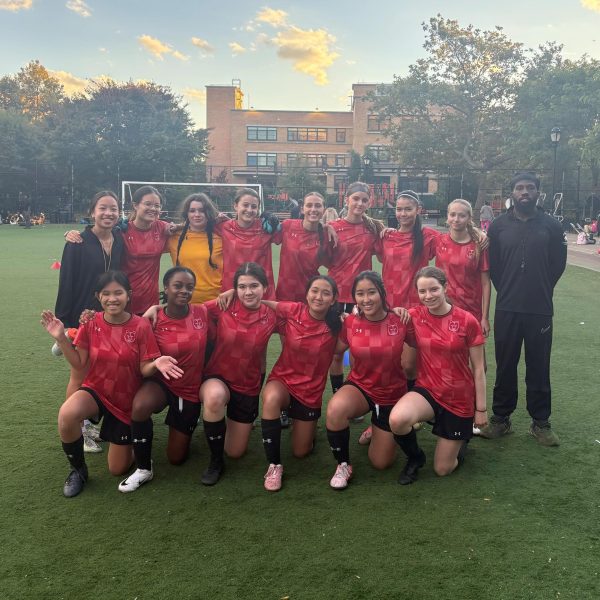 Varsity Soccer Team after their winning their game this week 10-2!