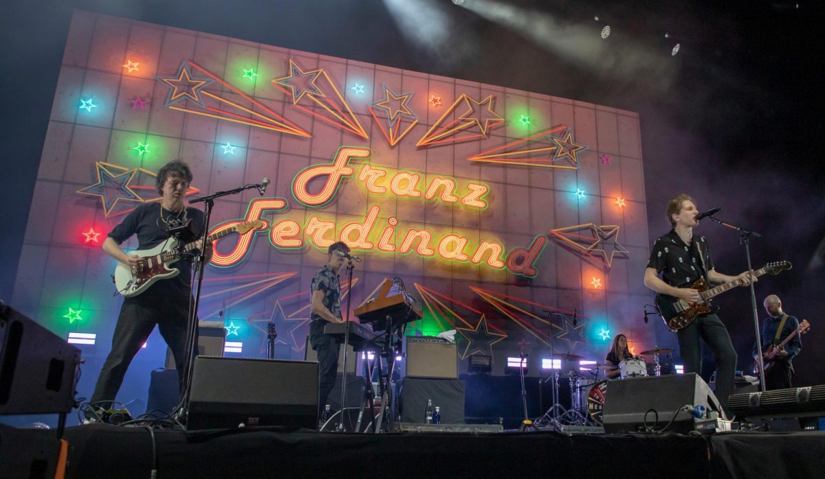 Shutterstock Photo ID: 2205516667: Franz Ferdinand performs in concert at Andalucia Big Festival by Mad Cool Festival on September 8, 2022 in Malaga, Spain